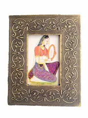Brass and wood photo frame "Mughal era"