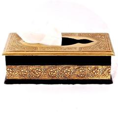 Brass And Wood Tissue Box"Regal Delight" tb01
