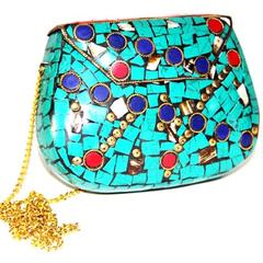 Mosaic Clutch "Green Gold" (purse06)