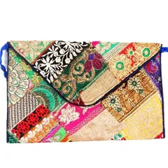 Women Festive Multicolor Cotton Clutch (bag06b)