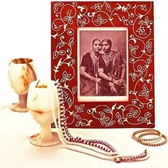 Painted wooden photo frame "Rich Red" pfred