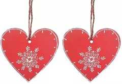 Wooden Christmas decoration, Set of 2, 4 inches (chred20)