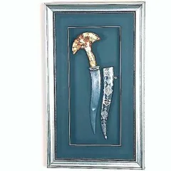 Framed Koftgari Decorative agger with camel bone (a82)