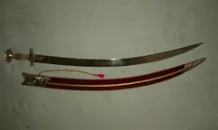 Royal Rajputana Sword with Iron Blade and Velvet Scabbard (a28)