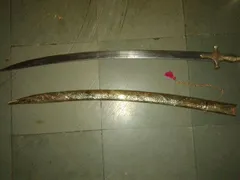 Rajputana Sword With Steel Blade And Brass scabbard (a32)