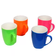 Ceramic Coffee Mugs 4 pcs Set Multicolor, Big size 250 ml (10092)