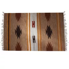 All-Season Area Rug / Carpet / Dhurrie in Wool - "Light Burst": Handwoven by master artisans in Medium Size,6 Squre ft (10067e)
