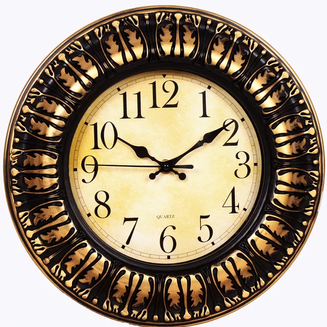 Wall Clock in Antique Metal Finish and Vintage Feel Dial: Made of Poly-fibre with 12 inches diameter (10227)