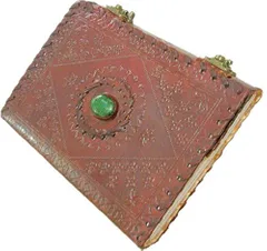 Leather Diary / Journal / Notebook with Handmade Paper and Double Lock for Corporate Gift or Personal Memoir: Ancient Stone (10282)