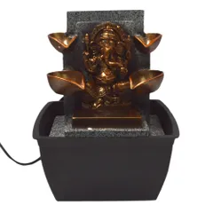 Ganpati Water fountain with multi colored LED Light for home d?cor, Compact, Light weight, portable for table tops (10287)