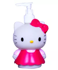 Liquid Soap Dispenser: Made of Light-Weight Plastic and Shaped Like Cartoon Cat Doll for Children's Bathroom (10330)