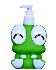 Liquid Soap Dispenser: Made of Light-Weight Plastic and Shaped Like Cartoon Frog for Children's Bathroom (10331)