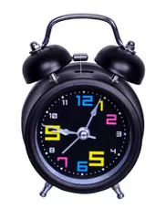 Children's Table Alarm Clock with Ringing Bell: Small Portable Size, Smart black Color (10391)