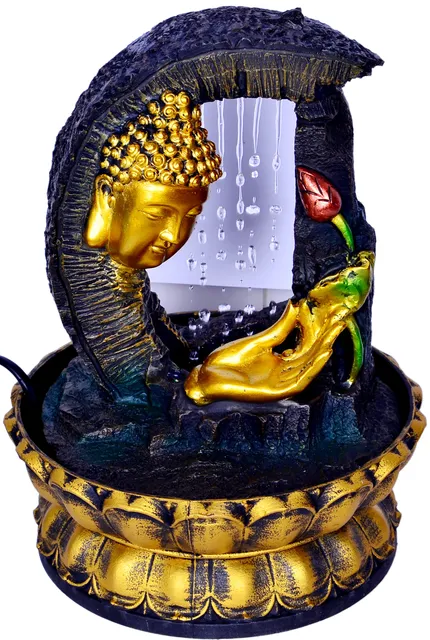 FengShui Buddha Water fountain with trickling rain effect for home d?cor (10435)