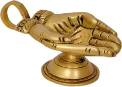 Brass Diya / Deepak Oil Lamp Holder shaped like Anjali (10515)