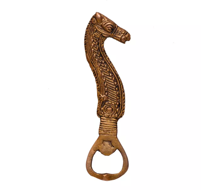 Bottle Opener Sculpted from Brass in Tribal design (10519)