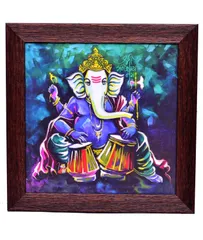 Ganesha Painting From Divine Collection: High Quality HD Print In Classy Textured Frames (10548)