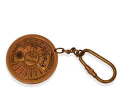 Brass Key Chain / Ring Shaped As Antique Calendar (10584)