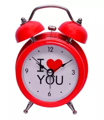 I LOVE YOU Table Alarm Clock with Ringing Bell (10624)
