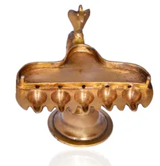 Brass Deepaks Antique Handheld Design For Mandir Aarti Puja (10668)