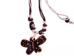 Necklace Chain "Butterfly": Unique Pendant With Adjustable Cotton Cord (30056)