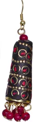 Brass Dangle Earrings With Artistic Mosaic Stonework Partwear Jewelery (30063)