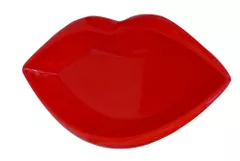 Lips Shaped Serving Plate In High Quality Plastic for Serving Snacks, Food, Dishes; Multicolour (10726a)