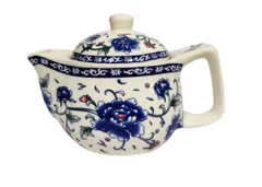 Beautifully Painted Ceramic Kettle, Small Kettle for 1 Cup of Tea, Steel Strainer Included (10729)