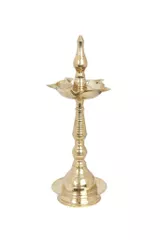 Kuthu Vilakku Brass Oil Lamp Deepam Deepak Diya Peacock Design 13 inch 10831