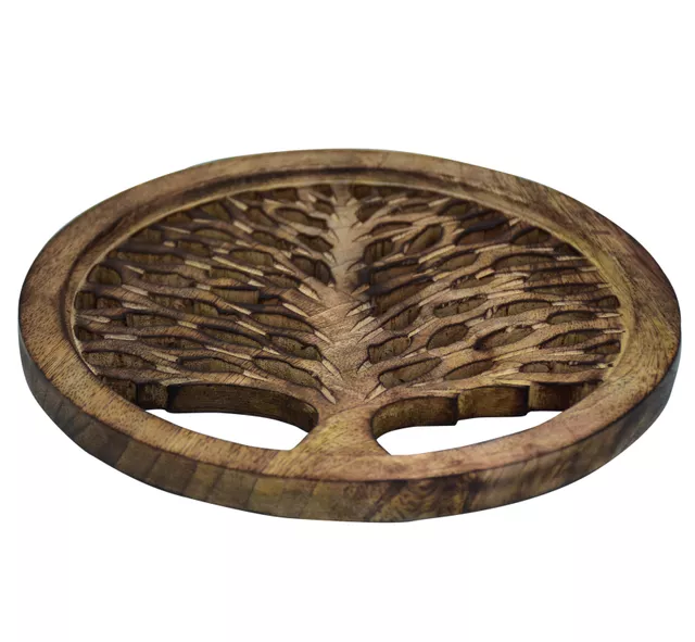 Wooden Trivet 'Tree Of Life' Coaster Hot Pad Mat For Dining Table, Kitchen  (10784)