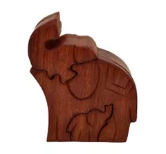 Magic Wooden Puzzle Box 'Regal Elephant': Handmade Mystery Keepsake Box Game Gift (10787)