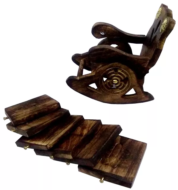 Wooden Coasters Set of 6 'Lazy Days': Unique D?cor Gift Souvenir Memorabilia (10794)