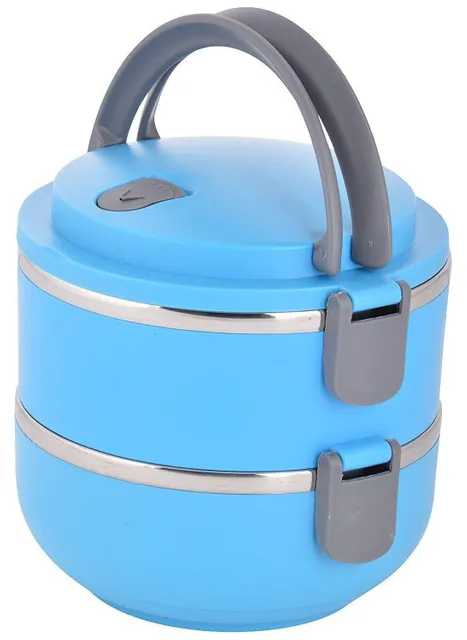 Lunch Box with 2 Steel Containers for Office, School|Superior Quality, Easy to carry & clean (10901)