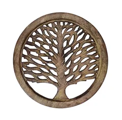 Wooden Trivet 'Tree Of Life' Coaster Hot Pad Mat For Dining Table, Kitchen  (10935)