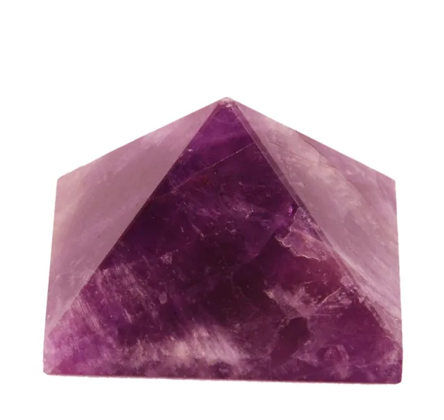 Amethyst Gem Stone Pyramid: Hand Polished Authentic Natural Healing Rock For Vaastu Feng Shui Positive Energy (10975)