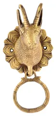 Brass Metal Door Knocker: Antique Design Deer Head Gate Handle (11016)