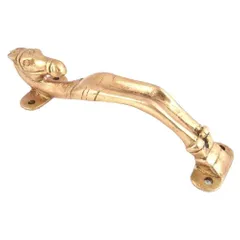 Brass Handle: Horse Shape Vintage Design Grip For Doors, Windows Or Closets 8 inch (11022)