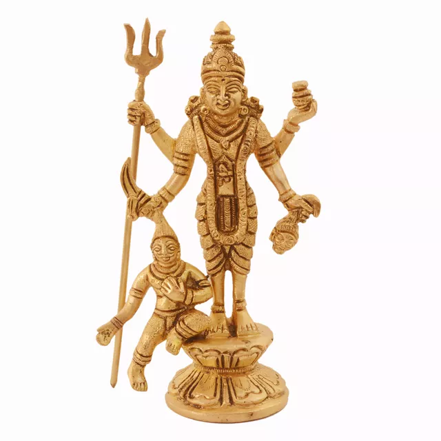 Maa Kali Brass Statue: Hindu Religious Goddess Devi Idol, Indian Deity Handmade Sculpture (11034)