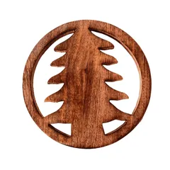 Wooden Trivet 'Christmas Tree' Coaster Hot Pad Mat For Dining Table, Kitchen  (11065)