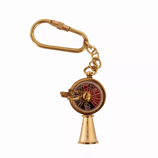 Brass Key Chain/Ring/Hook 'Telegraph' (Chadburn/E.O.T.); Memorabilia Souvenir Gift For Sailors (11127)
