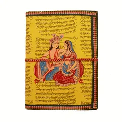 Handmade Paper Journal Radha-Krishna: Vintage Diary Notebook With Thread Closure (11157)
