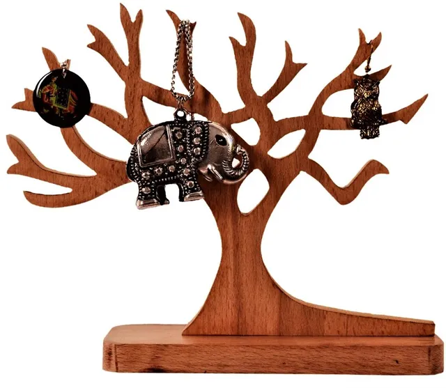 Wooden Jewellery Stand Earring Chain Tree Jewelry Organizer Tray (11196)