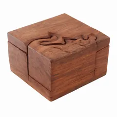 Wooden Puzzle Box 'Cutie Cat': Handmade Mystery Keepsake Magic Game Gift (11234)