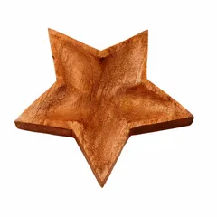 Wooden Serving Tray / Platter 'Twinkling Star': Small Plate For Snacks, Cookies, Fruits Or Aftermints (11292)