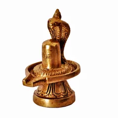 Brass Shivling, Universal Symbol of Lord Siva: Statue for Home, Car or Office (11390)