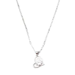 Necklace 'Shining Heart': Designer Locket Pendant with Glittering Stone (30134)