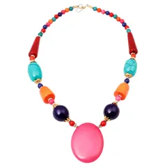 Fashion Necklace 'Rainbow': Women's Chain with Chunky Beads for Casual Party Wear  (30140)