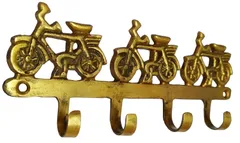 Brass Wall Hook Hanger 'Cycles Galore': Vintage Design Wall decor Gift  (11591)