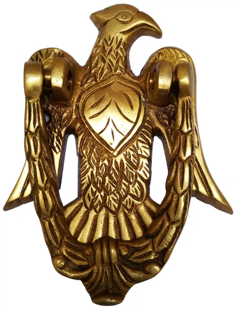 Brass Door Knocker: Antique Eagle Hawk Gate Handle (11593)