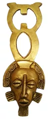 Brass Bottle Opener 'Totem Pole': Vintage Collectible Barware (11599)